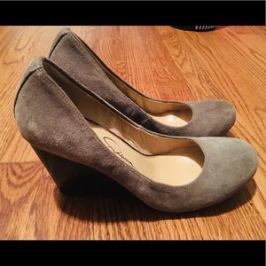 Jessica Simpson Grey Wedge Heels